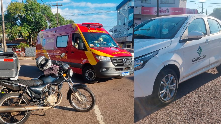 Motociclista fica ferido em colisão com veículo da Transitar em Cascavel