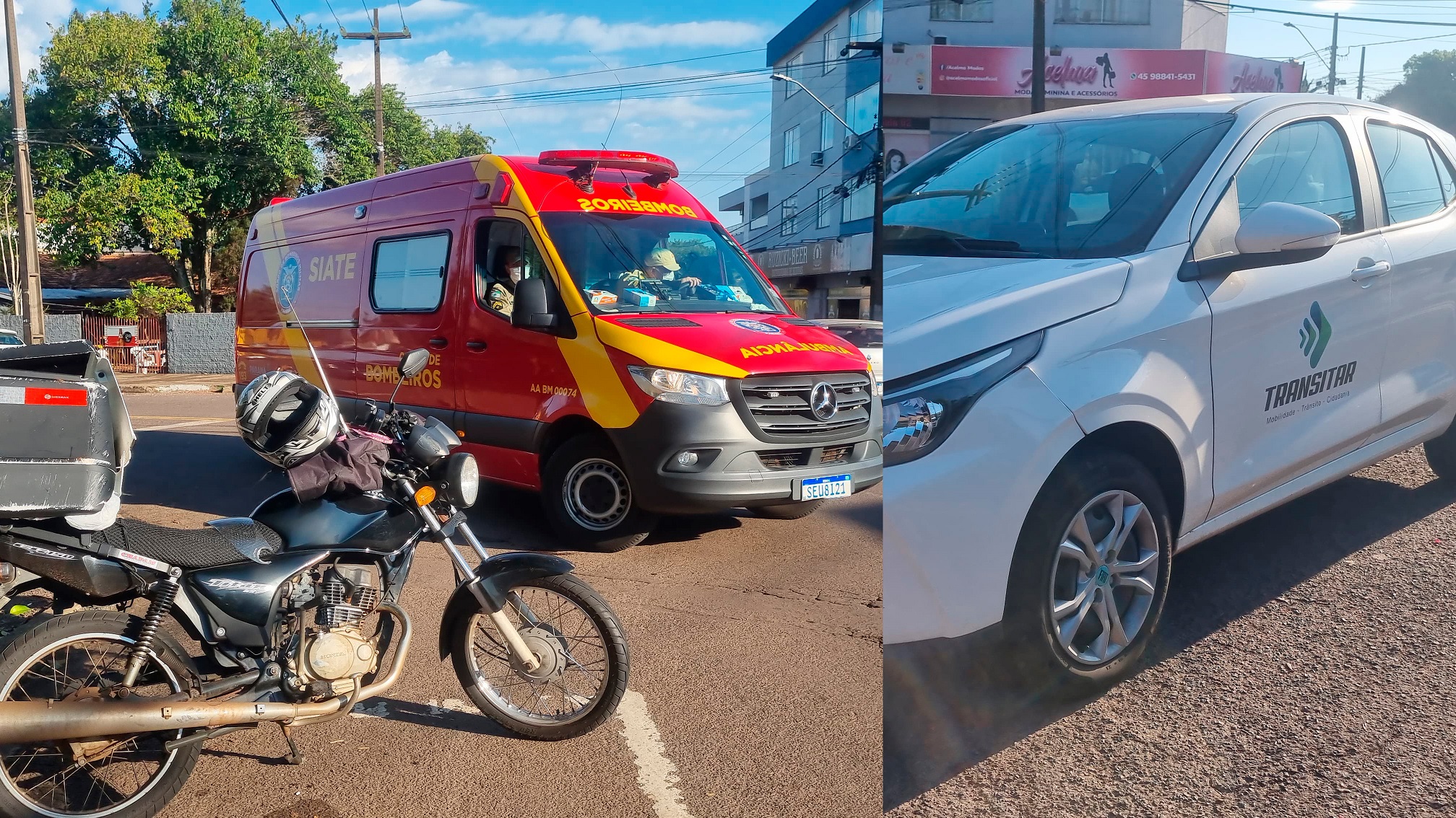 Motociclista fica ferido em colisão com veículo da Transitar em Cascavel