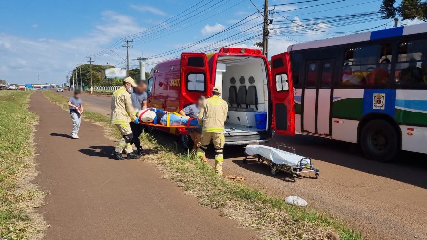 Motociclista fica ferido após colisão com carro às margens da BR-277