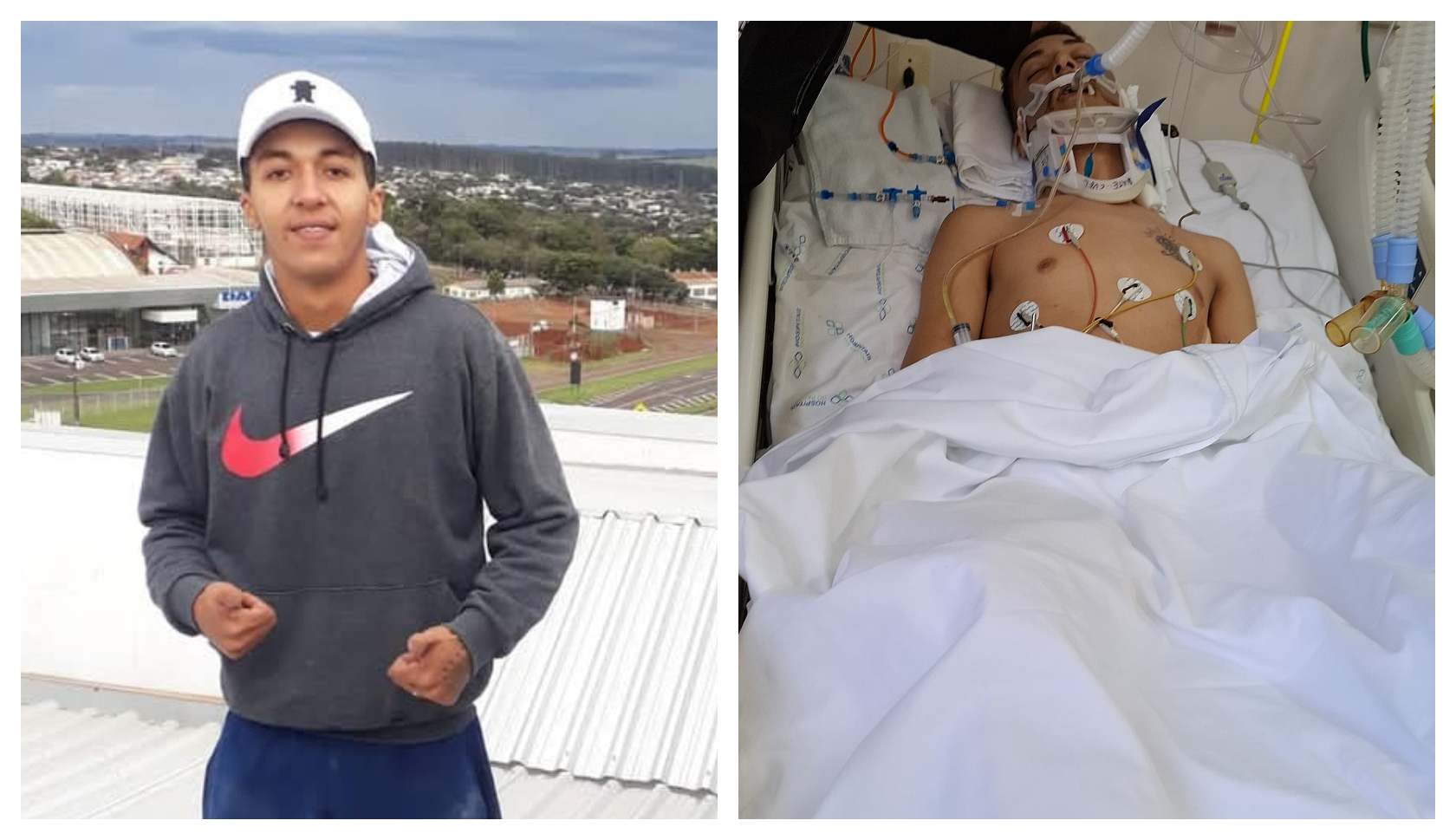 Família pede orações por jovem internado em estado grave após acidente de trânsito