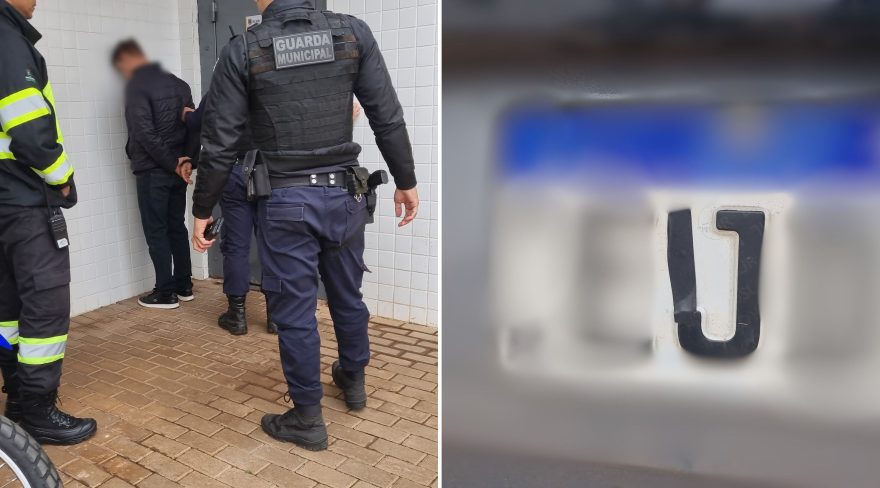 Jovem tenta mudar placa de carro com fita isolante e vai parar na Delegacia