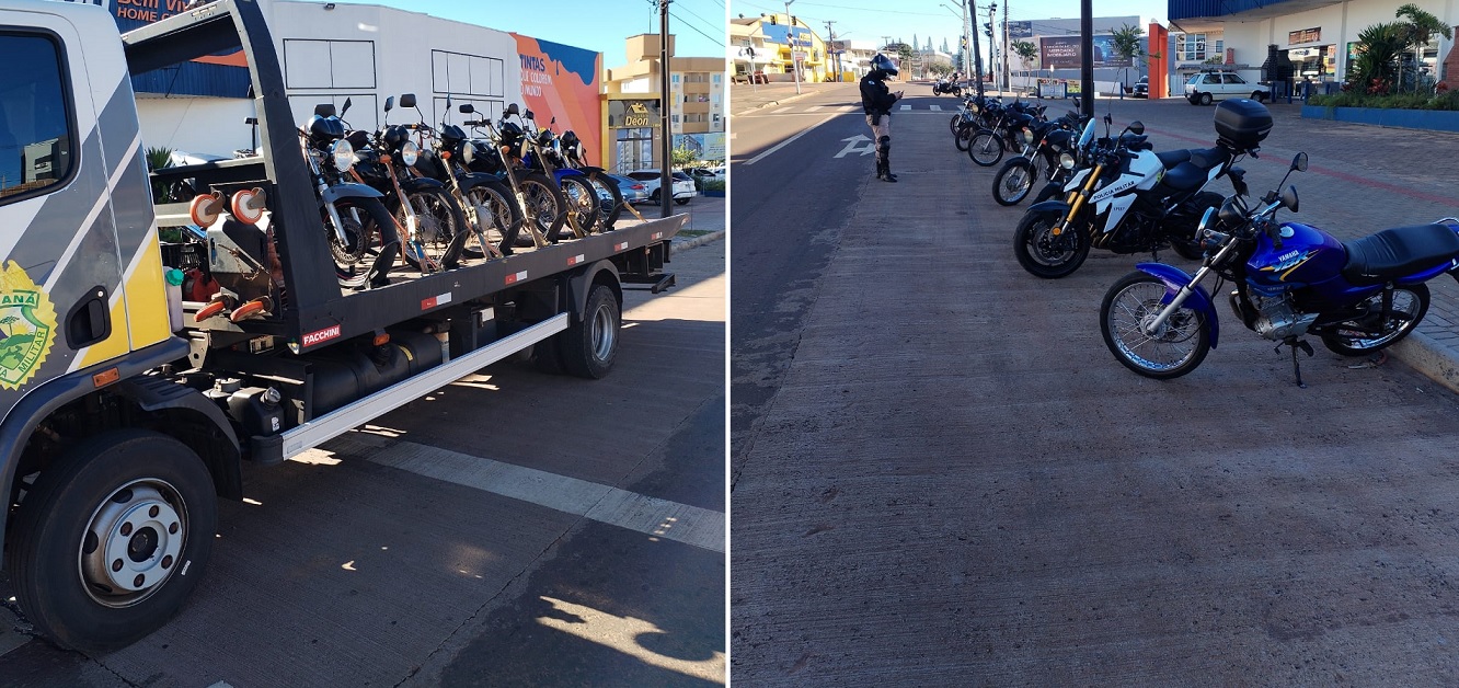 Motocicletas são recolhidas em operação da Polícia Militar na região Sul de Cascavel