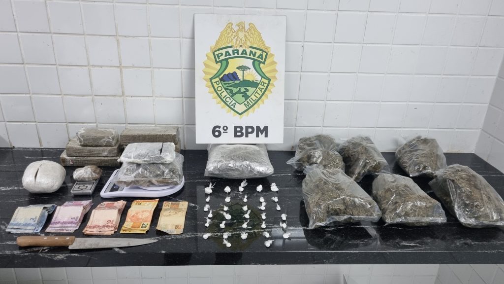 Ação do Pelotão de Choque resulta na apreensão de drogas na região norte de Cascavel