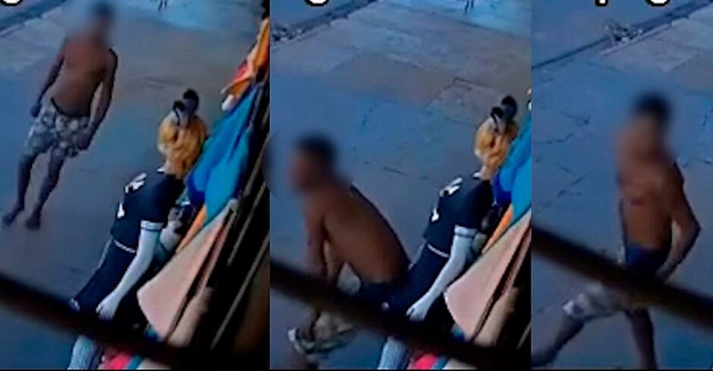 Vídeo mostra morador de rua ‘rebolando’ no colo de manequim Vídeo mostra morador de rua ‘rebolando’ no colo de manequim