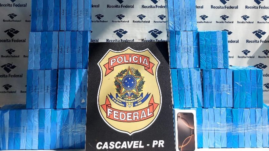 PF realiza apreensão milionária de eletrônicos no aeroporto de Cascavel