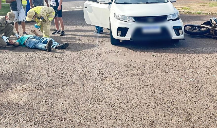 Motociclista fica ferido em acidente de trânsito no Periolo
