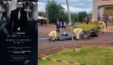 Imagem referente a Robert Clementino da Silva, vítima de grave acidente no Santa Cruz, é velado na Acesc em Cascavel