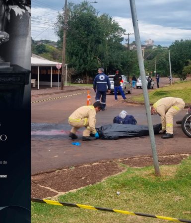 Imagem referente a Robert Clementino da Silva, vítima de grave acidente no Santa Cruz, é velado na Acesc em Cascavel