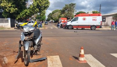 Imagem referente a Pai e filho sofrem acidente de trânsito no Bairro Periolo