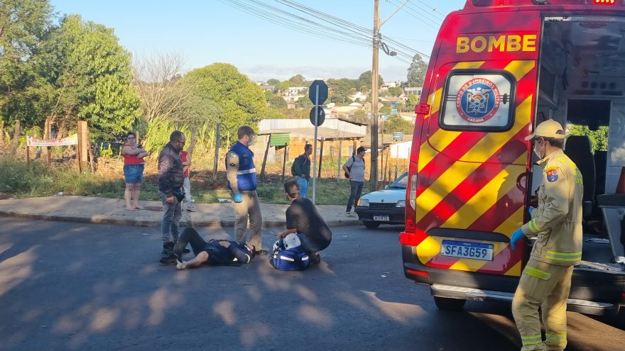 Motociclista fica ferido em acidente no Bairro Santa Cruz