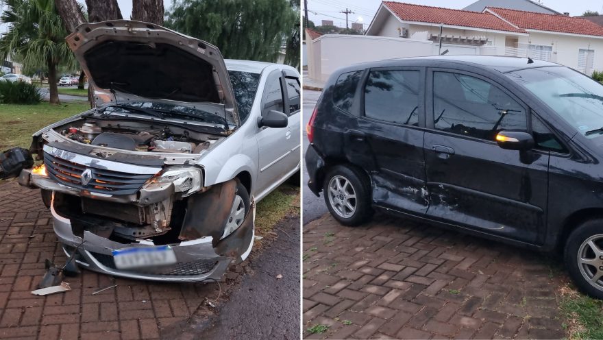 Carros se envolvem em colisão no cruzamento das Ruas Manaus e JK, no Tropical