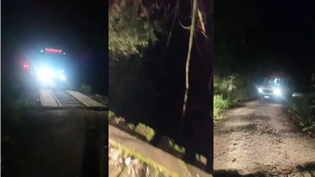 Resgate dramático: motociclista cai de ponte e é salvo por bombeiros