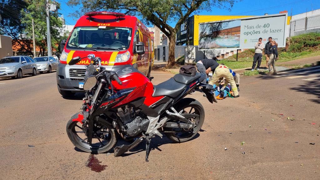 Motociclista, de 26 anos, tem fratura no nariz após acidente de trânsito na Região do Lago