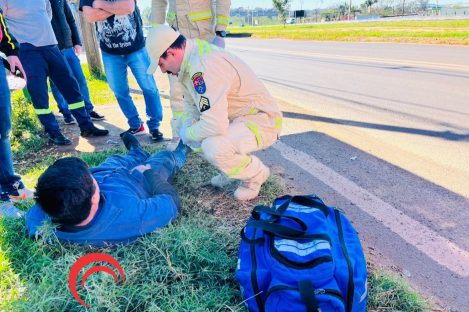 Livramento na BR-277: Homem é atropelado por caminhão carregado com concreto e escapa por pouco Imagem referente a Livramento na BR-277: Homem é atropelado por caminhão carregado com concreto e escapa por pouco