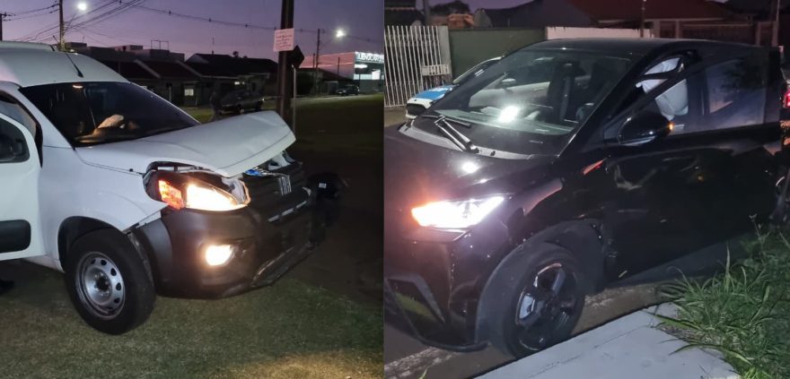 Fiorino e BYD se envolvem em acidente na Avenida das Torres, no Bairro Parque Verde