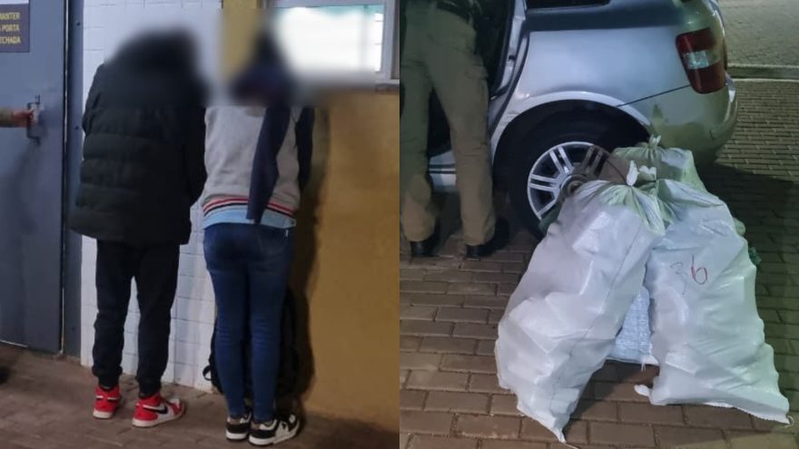 PRE apreende Stilo com 144 kg de maconha e prende casal na BR-277 em Santa Tereza do Oeste