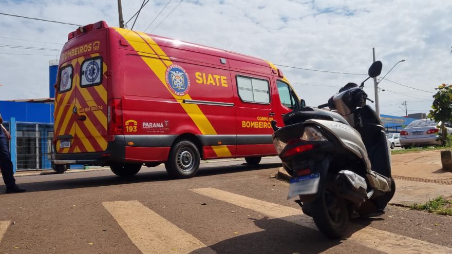 Motociclista fica ferido em acidente no Loteamento Gralha Azul, em Cascavel