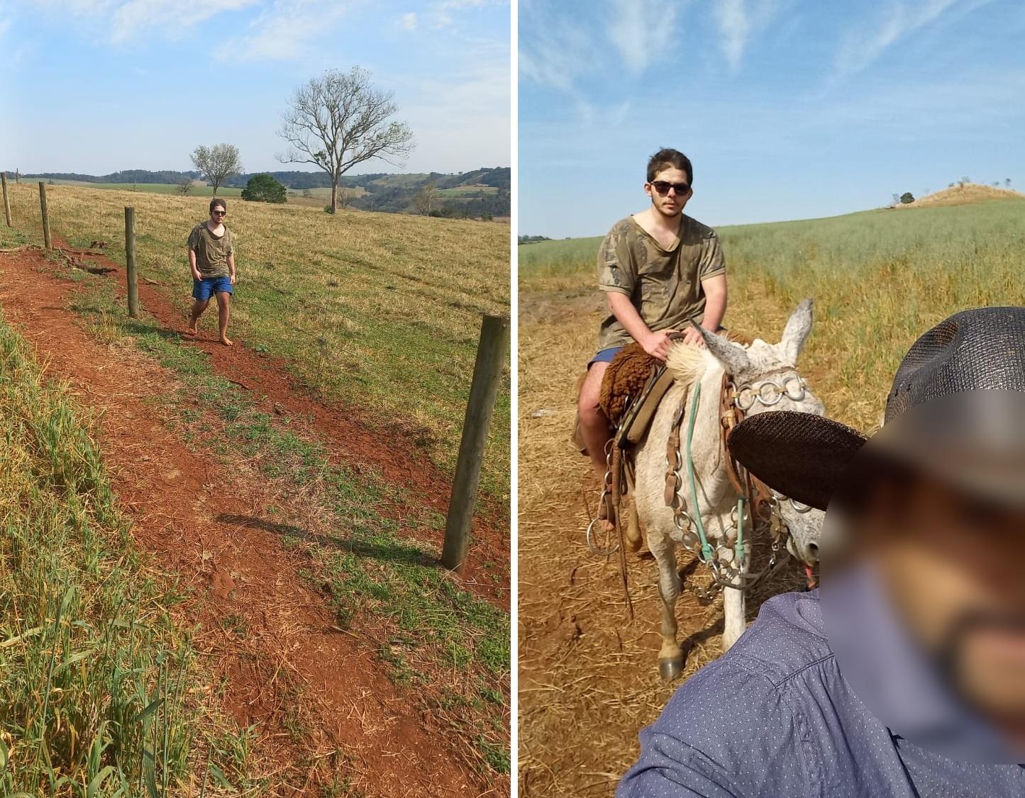 Jovem que desapareceu há quatro dias é encontrado por fazendeiros perambulando em área rural Jovem que desapareceu há quatro dias é encontrado por fazendeiros perambulando em área rural