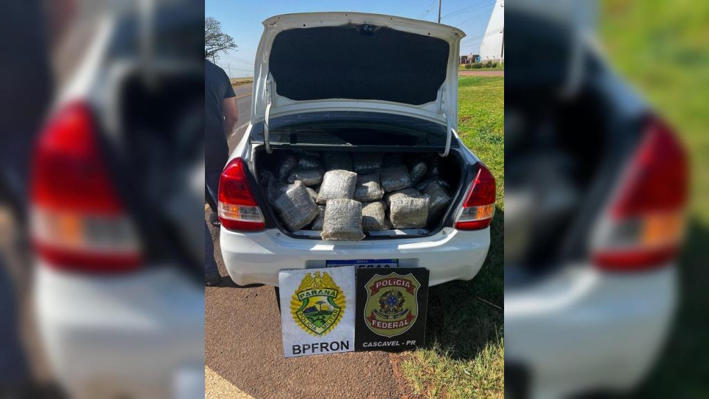 BPFRON e PF prendem mulher com mais de 130 kg de maconha na BR-277