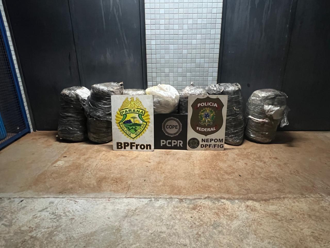 Operação conjunta resulta na apreensão de mais de 100 kg de maconha em Foz do Iguaçu