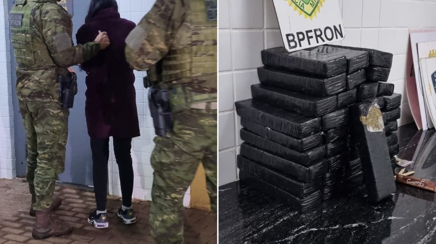 ‘Malinha rosa’ não confunde PMs e jovem é detida pelo BPFron com 25 kg de maconha