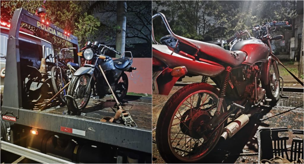 Duas motos e uma bicicleta motorizada são apreendidas durante fiscalização em Cascavel