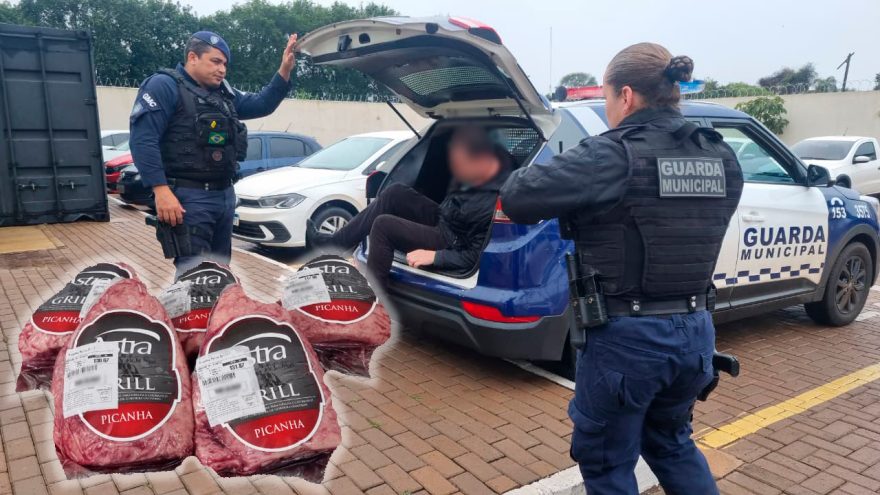 Ex-funcionário é preso após furtar peças de picanha em supermercado no bairro Pacaembu, em Cascavel