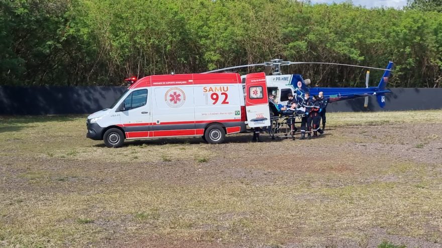 Idosa é transferida de helicóptero a Cascavel após emergência cardíaca
