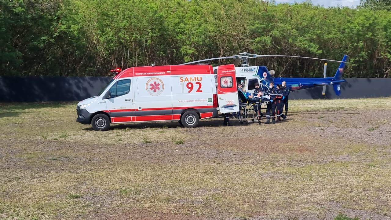 Idosa é transferida de helicóptero a Cascavel após emergência cardíaca