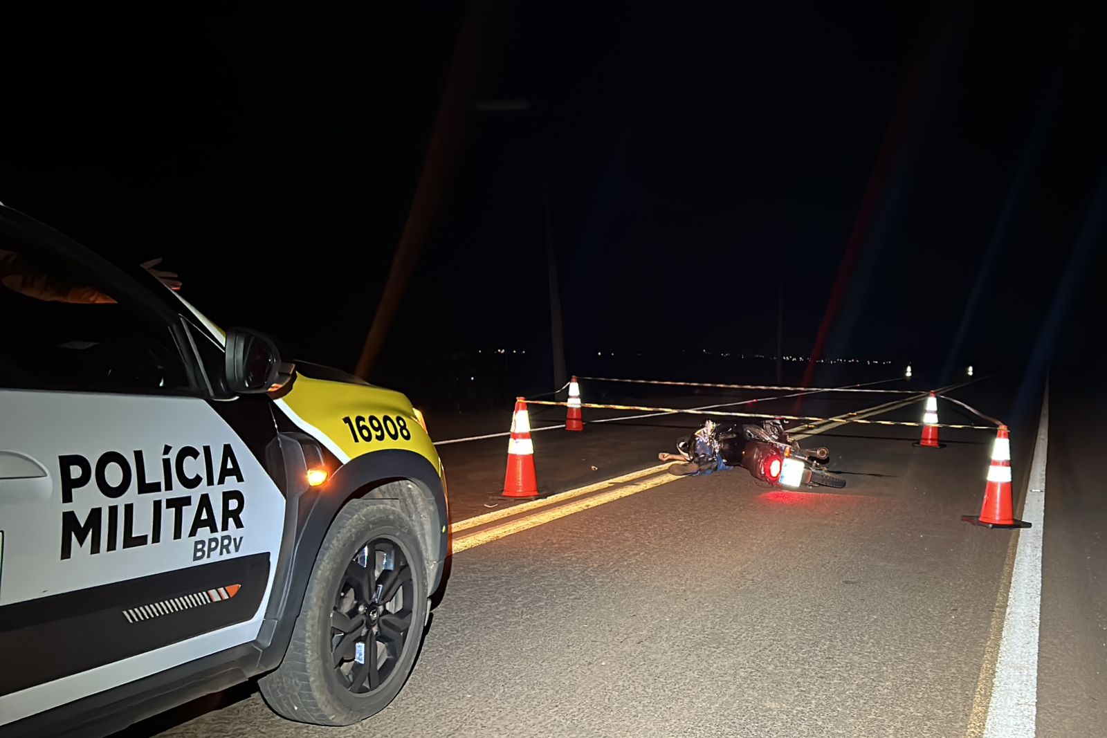 Motociclista morre em acidente na PR-488, em Santa Helena