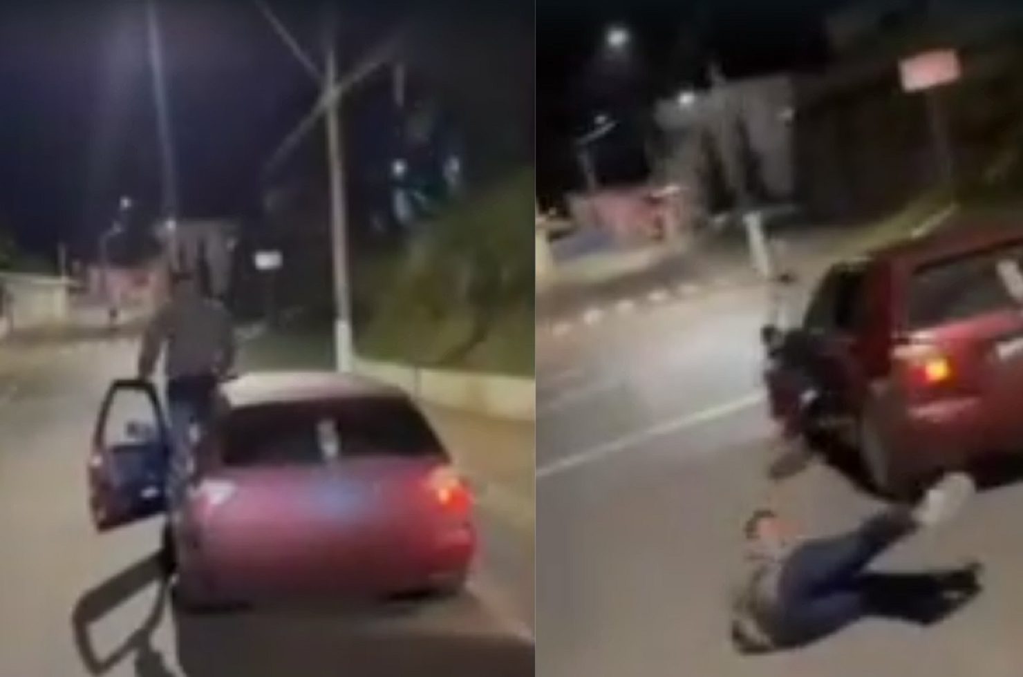 Motorista surfa em cima do carro, cai, destrói casa e foge da cena