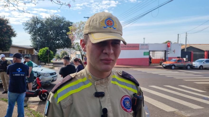 Sem capacete, vítima de acidente bateu a cabeça contra o chão e sofreu trauma moderado, diz Tenente