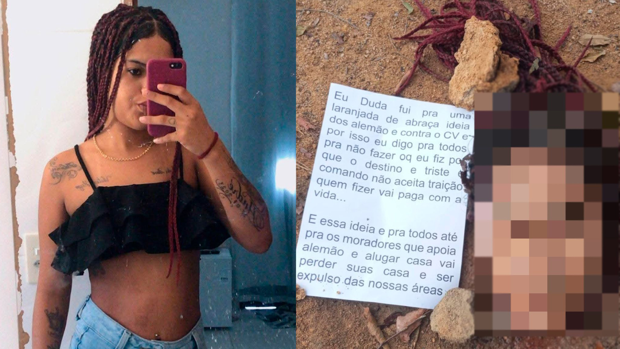 Cabeça de jovem que havia sido sequestrada é encontrada ao lado de bilhete