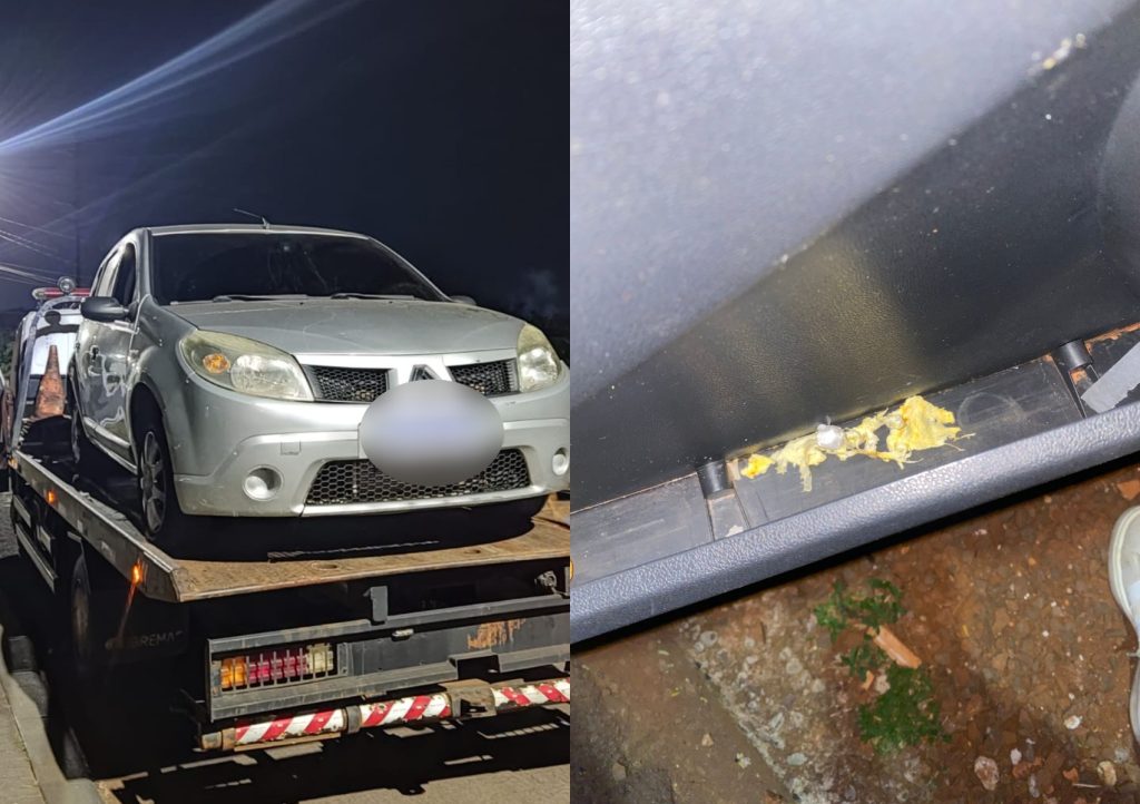 Fuga, perseguição e cocaína em Cascavel: Sandero é apreendido e motorista foge