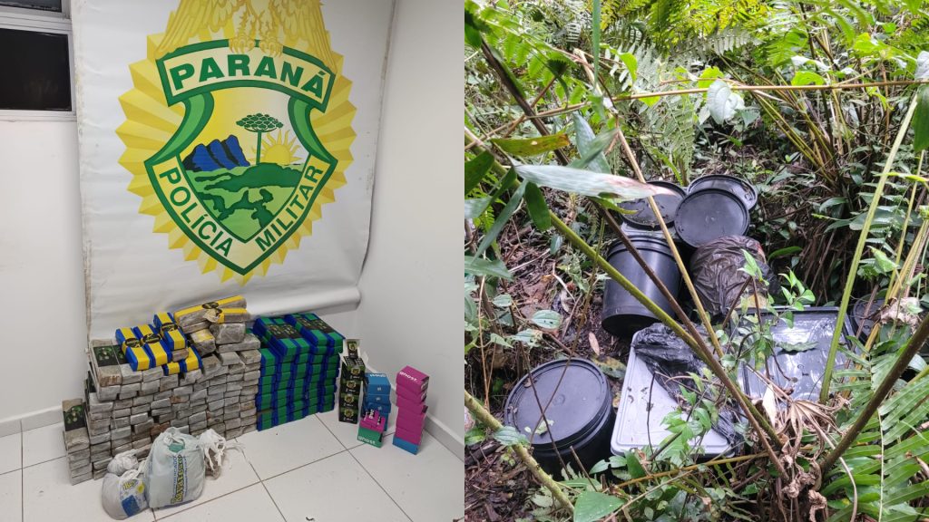 Polícia Ambiental apreende 133 kg de maconha e cigarros eletrônicos com cannabis em Paranaguá