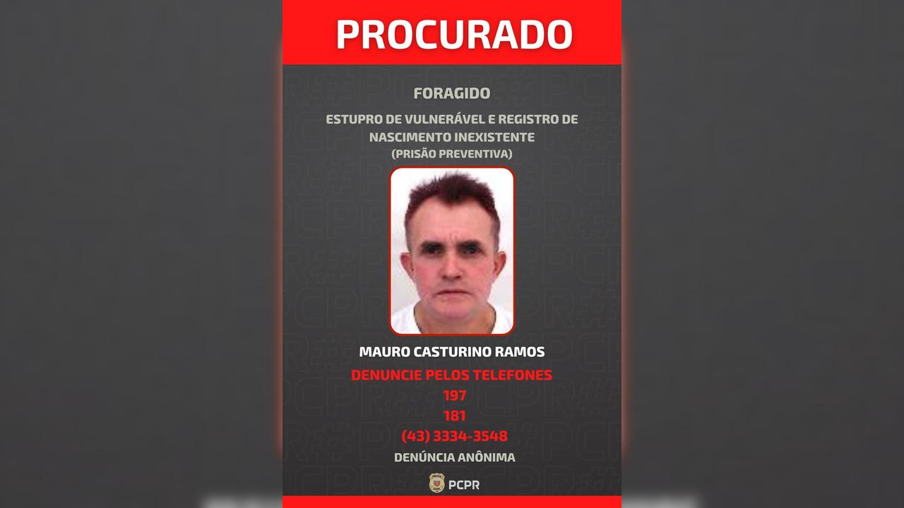 Procurado! Marido da avó foge após estuprar de menina de 8 anos no Paraná