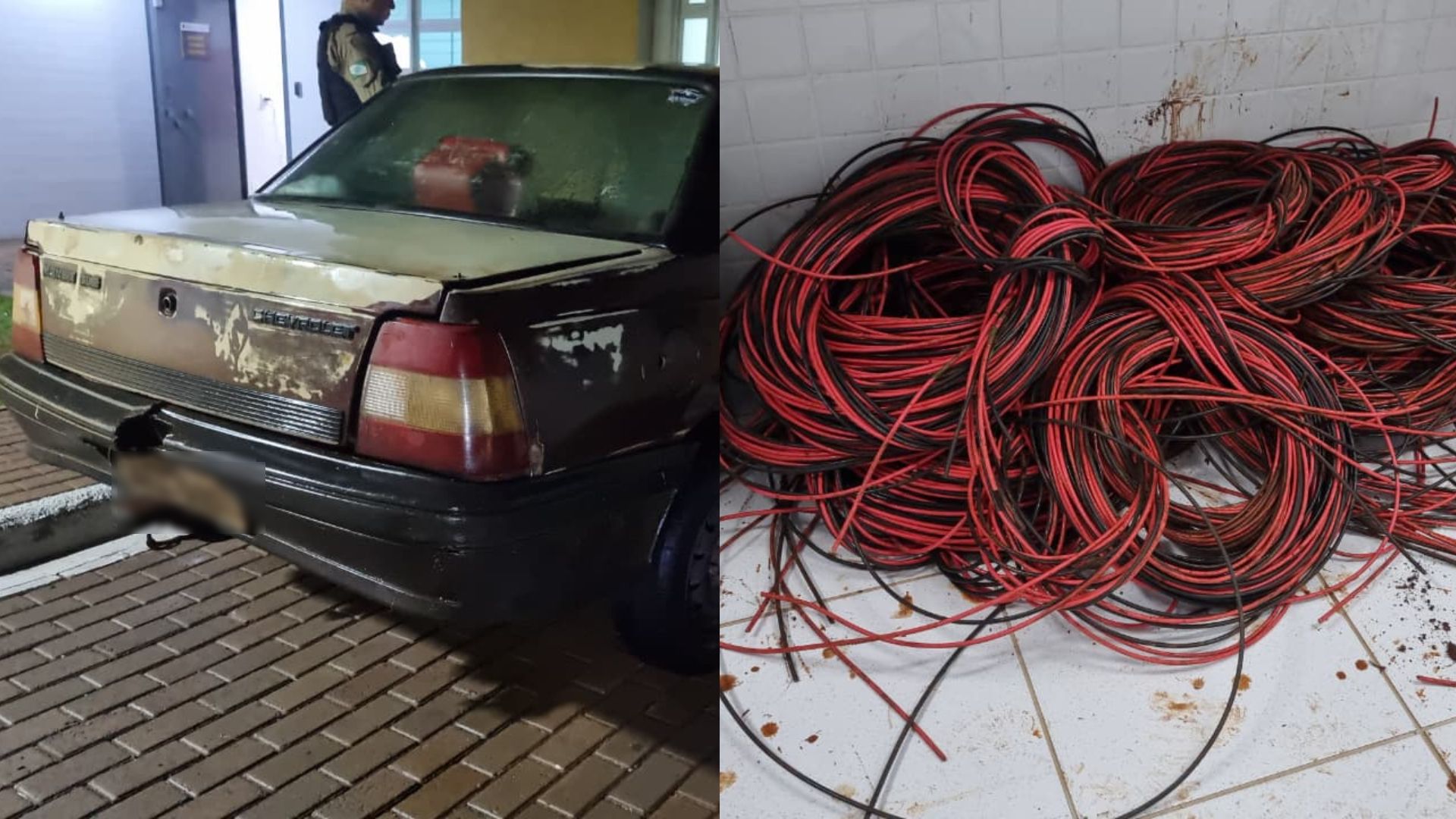 Trio é detido pela PM com 120 quilos de fios de cobre furtados na BR-277