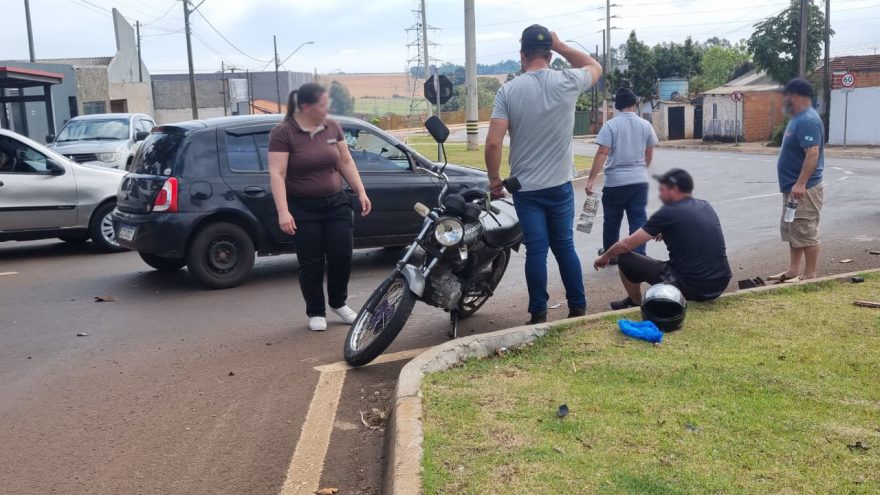 Motociclista é socorrido após acidente de trânsito no Loteamento Jaborá