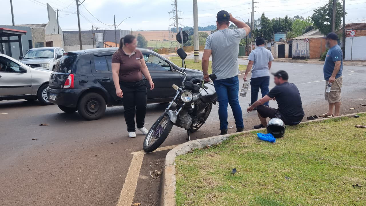 Motociclista é socorrido após acidente de trânsito no Loteamento Jaborá
