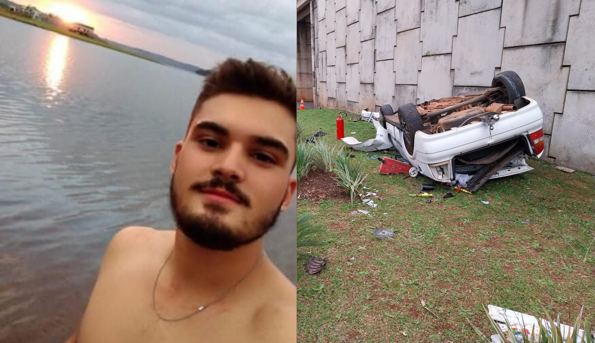 Identificado o jovem que morreu após carro cair em viaduto