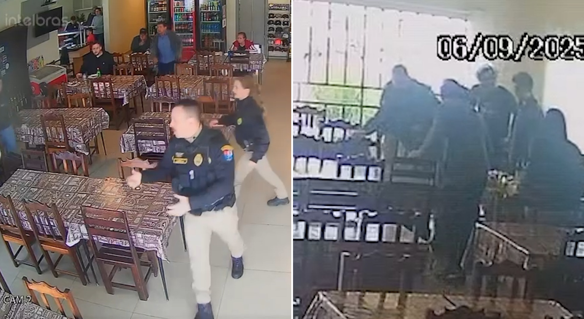 Policiais em almoço viram heróis e salvam homem engasgado; veja o vídeo
