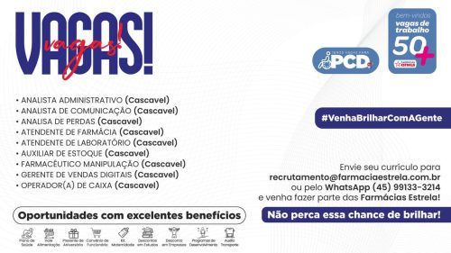 Farmácias Estrela abre vagas em diversas áreas com benefícios atrativos