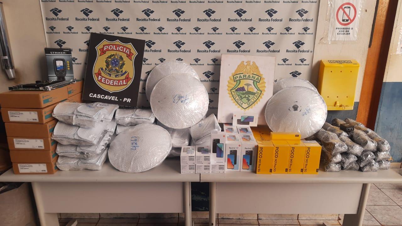 PM e Polícia Federal apreendem grande quantidade de produtos contrabandeados em Cascavel