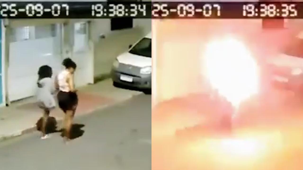 Chocantemente assustador! Celular explode e mulher e criança são pegas pelas chamas Chocantemente assustador! Celular explode e mulher e criança são pegas pelas chamas