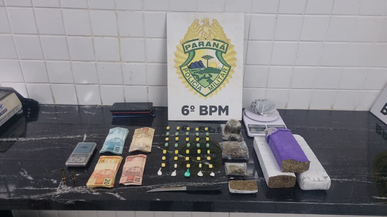 Homem de 31 anos é preso com mais de 1kg de maconha, ecstasy, coca e dinheiro no Jardim União