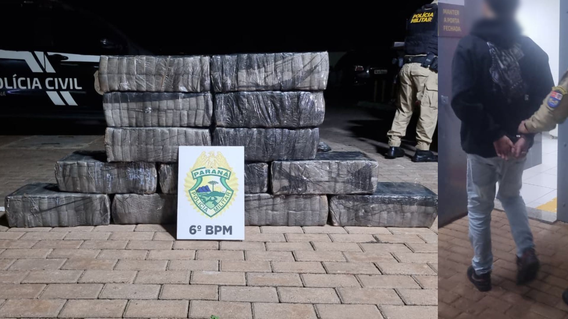 Com carro furtado em SP, jovem é flagrado com mais de 200 kg de maconha em Cascavel