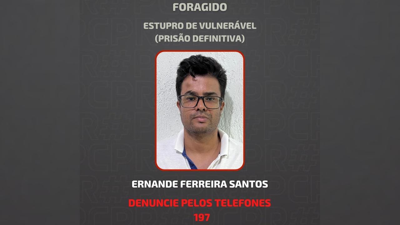 Estuprador de enteadas foge e vira alvo de caçada no Paraná; Polícia Civil divulga imagem do acusado
