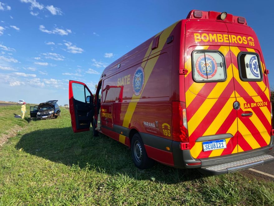 Três pessoas ficam feridas em acidente na BR-163, em Cascavel