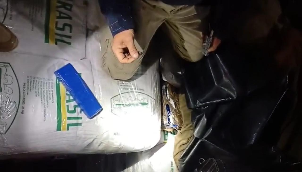 Toledano é preso transportando 1,6 tonelada de maconha escondida em carga de fécula de mandioca Toledano é preso transportando 1,6 tonelada de maconha escondida em carga de fécula de mandioca