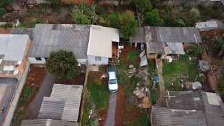Veja imagens aéreas de local onde assaltante foi baleado pela PM no Cascavel Velho